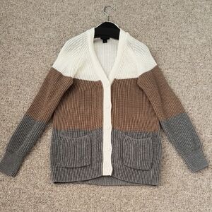 Halogen Colorblock Cardigan Cotton knit XS